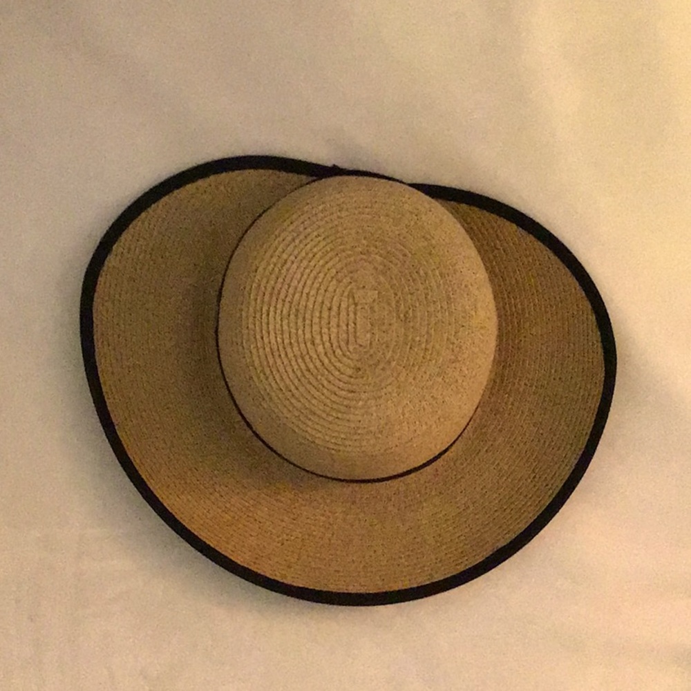 Straw Hat w/ Black Trim